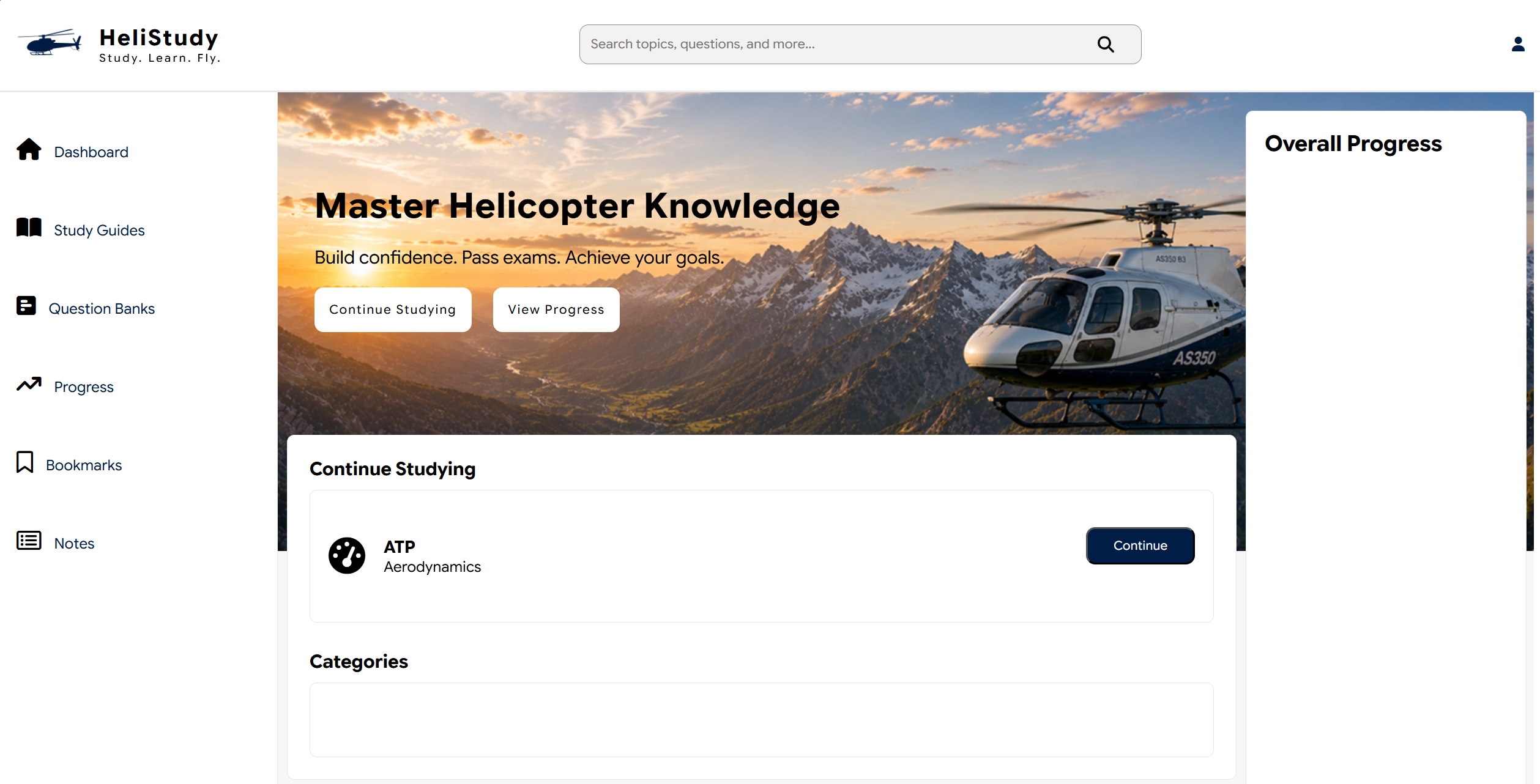 Rotorcraft ATP Study App dashboard